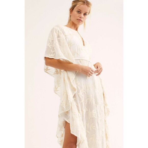 NEW JEN’S PIRATE BOOTY Sz XS/S COTE D’AZURE EMBROIDERED KIMONO KAFTAN - Picture 1 of 7